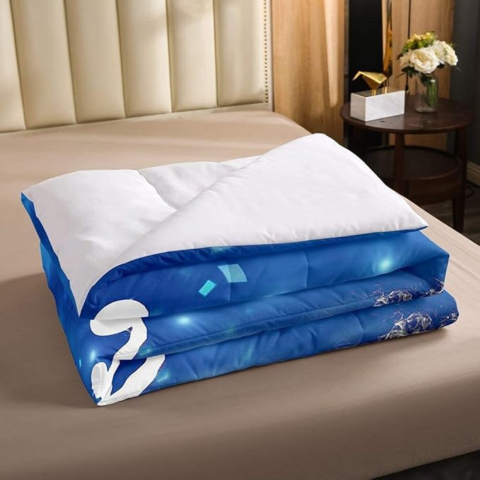 Erosebridal Boys Basketball Comforter Set King Size Basketball Player Quilted Duvet Competitive Sports Game Bedding Set for Kids Teens Man Arena Tie Dye Duvet Set, Blue Room Decorative - LeafyLoom