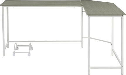 NicBex Kimberly-DW-00054-LWJ Home Office Desks, 66.5"x47.5"x30.5", Grey + White - LeafyLoom