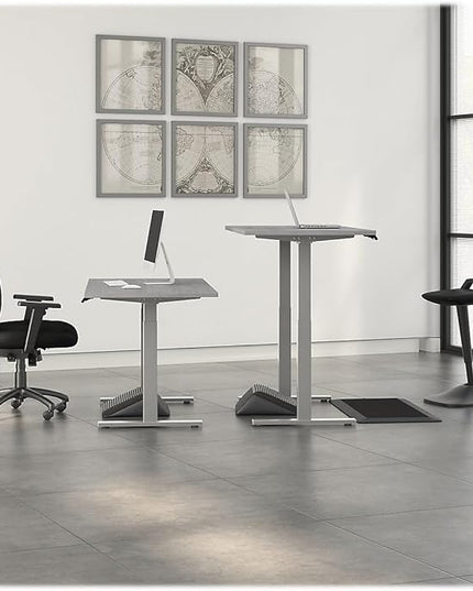 Bush Business Furniture Move 60 Series Electric Ergonomic Sit-Stand Computer Table for Home and Professional Office, 60W x 30D, Platinum Gray - LeafyLoom