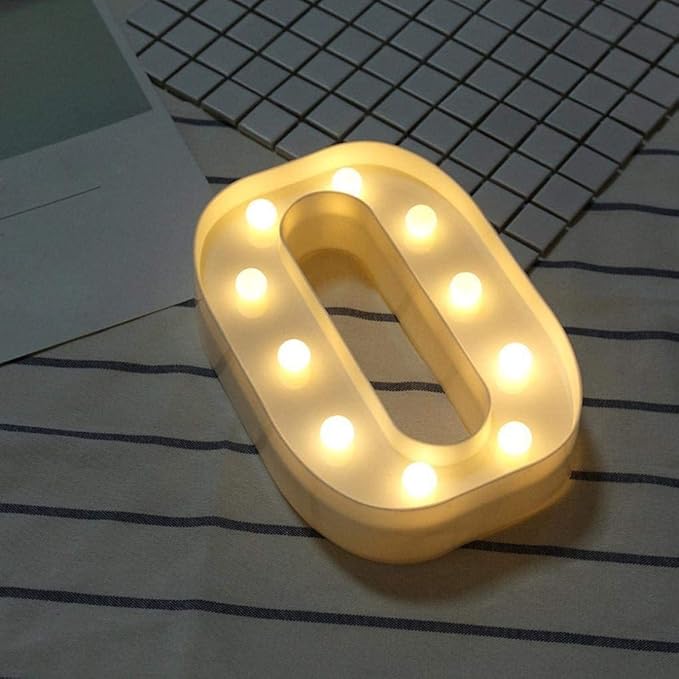 LED Marquee Letter Lights Sign O 26 Alphabet Light Up Letters Sign P for Night Light Wedding Birthday Party Battery Powered Christmas Lamp Home Bar Decoration (O) - LeafyLoom