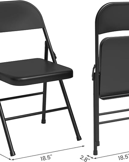 IDEALHOUSE Portable Folding Card Table and Chair Set of 5, Pu Upholstered Foldable Table, and All Metal Folding Chairs, Table and Chairs Suitable for Dining Room, Living Room, Office, Camping - LeafyLoom