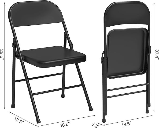 IDEALHOUSE Portable Folding Card Table and Chair Set of 5, Pu Upholstered Foldable Table, and All Metal Folding Chairs, Table and Chairs Suitable for Dining Room, Living Room, Office, Camping - LeafyLoom