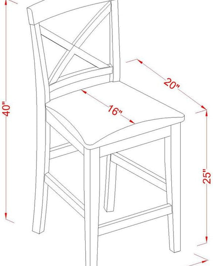 East West Furniture PUBS3-BRN-C 3 Piece Counter Height Set for Small Spaces Contains a Square Kitchen Table and 2 Linen Fabric Dining Room Chairs, 36x36 Inch - LeafyLoom