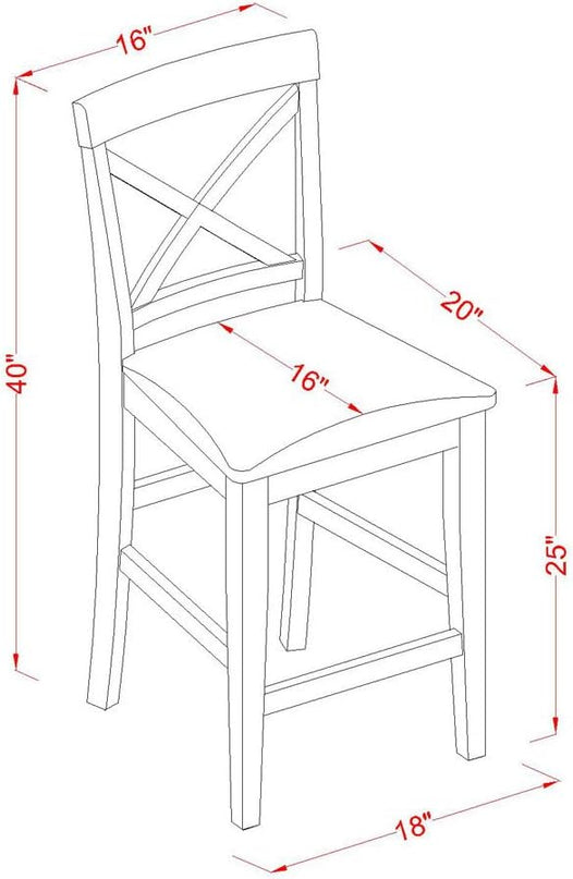 East West Furniture PUBS3-BRN-C 3 Piece Counter Height Set for Small Spaces Contains a Square Kitchen Table and 2 Linen Fabric Dining Room Chairs, 36x36 Inch - LeafyLoom