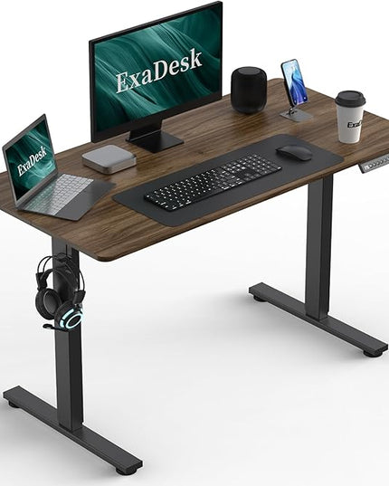 48 * 24 Inches Electric Standing Desk, Adjustable Height Sit Stand Up Desk with 3 Memory Presets, Motorized Home Office Computer Gaming Workstation Desk, Espresso - LeafyLoom