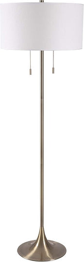 Kenroy Home 21405AB Stowe Floor Lamp with Antique Brass Finish, Modern Style, 61" Height, 19" Width, 19" Depth - LeafyLoom