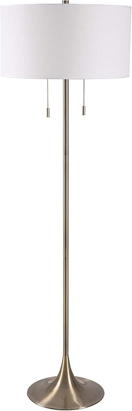 Kenroy Home 21405AB Stowe Floor Lamp with Antique Brass Finish, Modern Style, 61" Height, 19" Width, 19" Depth - LeafyLoom