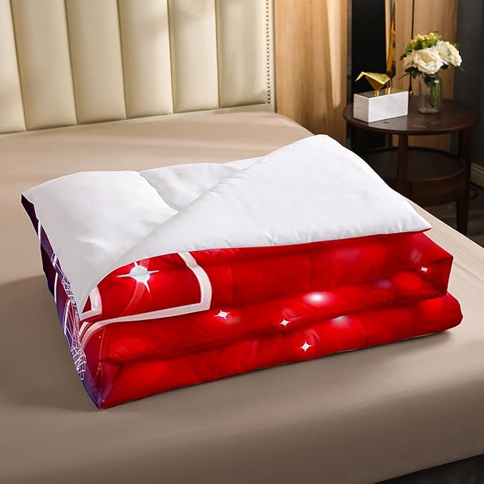 Erosebridal Basketball Comforter Set Full for Kids Boys Teens Men,Sport Basketball Bedding Set Ball Games Down Comforter Red Blue Basketball Court Quilt Duvet Set Sports Room Decor 2 Pillow Cases - LeafyLoom