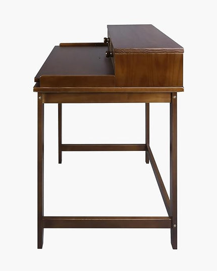 Casual Home Office Concealed Compartment Desk, Truffle Brown - LeafyLoom