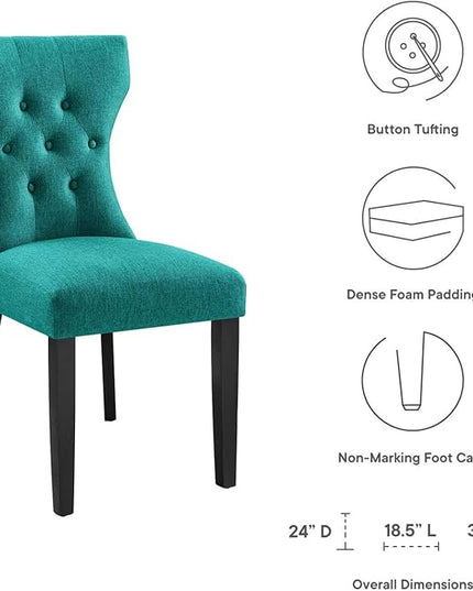 Modway Silhouette Chair, Teal 24.5 x 18 x 36 - LeafyLoom