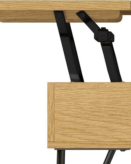 SIMPLIHOME Hunter Small Lift Top Coffee Table, 36 inch, Oak - LeafyLoom