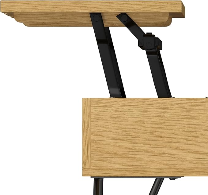 SIMPLIHOME Hunter Small Lift Top Coffee Table, 36 inch, Oak - LeafyLoom
