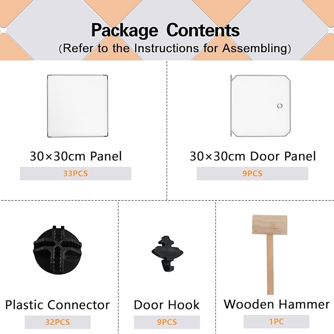 C&AHOME Cube Storage Organizer with Doors, 9-Cube Shelves, Closet Cabinet, DIY Plastic Modular Bookshelf Ideal for Bedroom, Living Room, 36.6”L x 12.4”W x 36.6”H White USBTM3009B-DOOR - LeafyLoom