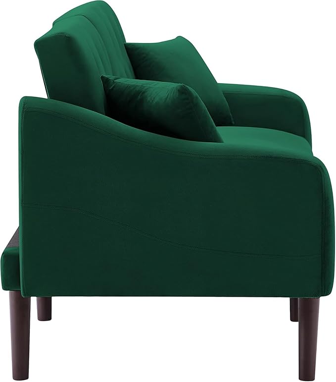 Mid-Century Modern Tufted Loveseat Sofa Adjusting Backrest Small Comfy Couch Living Room Furniture Sets for Bedroom Apartment,Home Office, Sofá, Green-2 - LeafyLoom