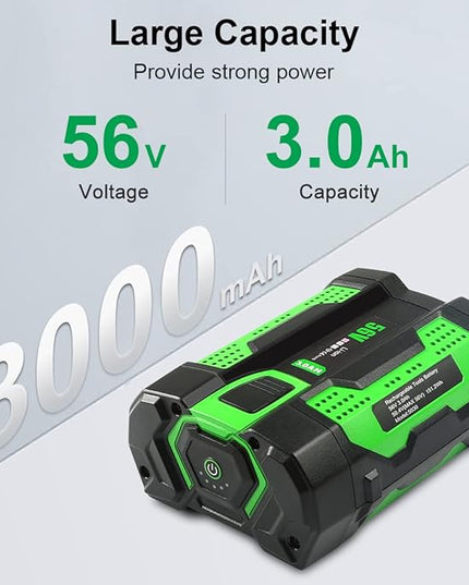 3.0Ah 56V Replacement for EGO 56V BA2800 Battery, Compatible with EGO 56 Volt Power Tools LB6504/LB5804/LB6003/LB5302/SNT2114 Leaf Blower, Lawn Mower and Snow Blower, Black - LeafyLoom
