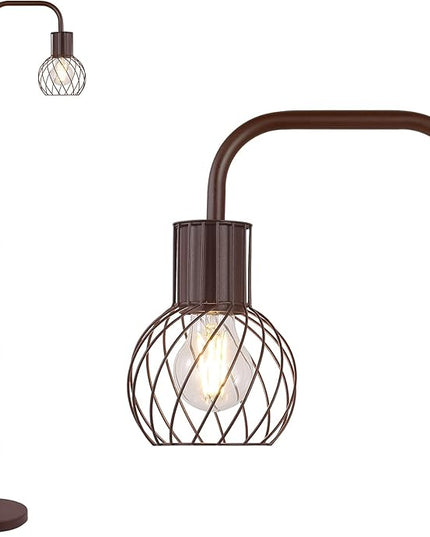 Floor Lamp, Industrial Floor Lamp, Modern Standing Lamp with 6W LED Bulb, Foot Switch, Metal Floor Lamp for Living Room, Bedroom, Office, Vintage，Rustic Minimalist Farmhouse Stand Up Lamp Brown - LeafyLoom