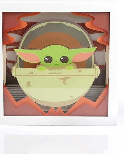 Star Wars The Mandalorian, The Child 3D Mini Shadow Light Box | 6 x 6 Inches - LeafyLoom