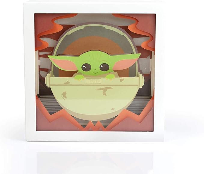Star Wars The Mandalorian, The Child 3D Mini Shadow Light Box | 6 x 6 Inches - LeafyLoom