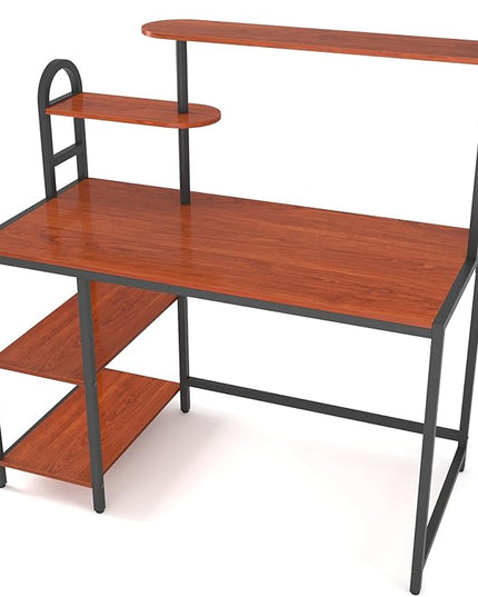 Anivia Computer Desk with Hutch and Shelves, 47'' Home Office Desk with Adjustable Bookshelves, Writing Desk PC Study Table Workstation for Small Spaces - LeafyLoom