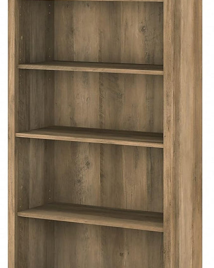 Bush Furniture Salinas Tall 5 Shelf Bookcase in Reclaimed Pine - LeafyLoom