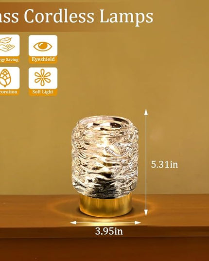 Battery Operated Lamp with Timer,Glass Cordless Lamps with LED Bulb,Decorative Lights for Living Room Bedroom Tabletop Entryway Centerpiece Gift (White) - LeafyLoom