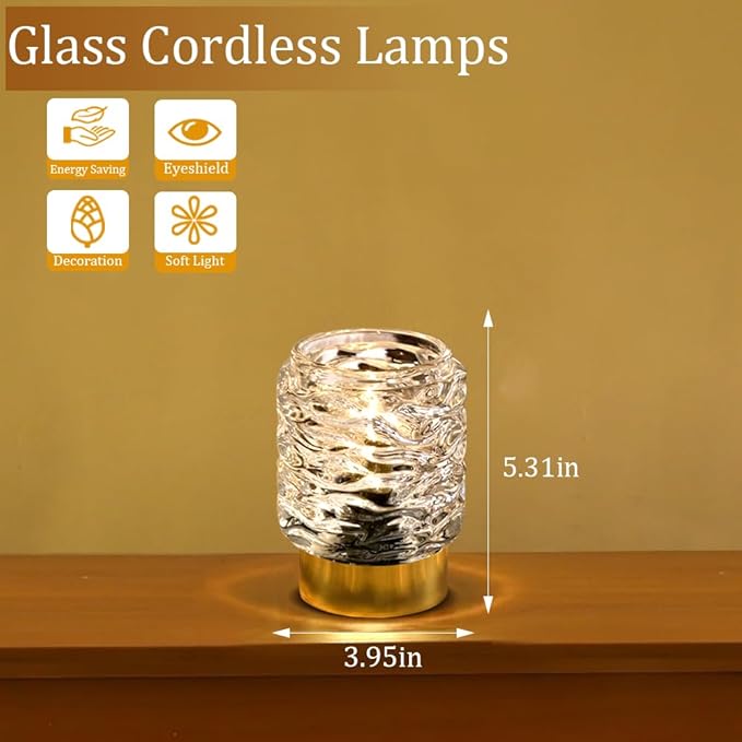 Battery Operated Lamp with Timer,Glass Cordless Lamps with LED Bulb,Decorative Lights for Living Room Bedroom Tabletop Entryway Centerpiece Gift (White) - LeafyLoom