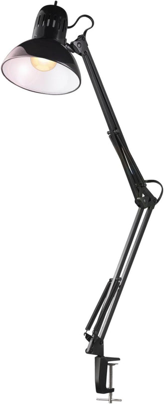 Globe Electric 12641 Architect 32" Swing-Arm Clamp-On Lamp, Black Architect, Finish, LED Bulb Included - LeafyLoom