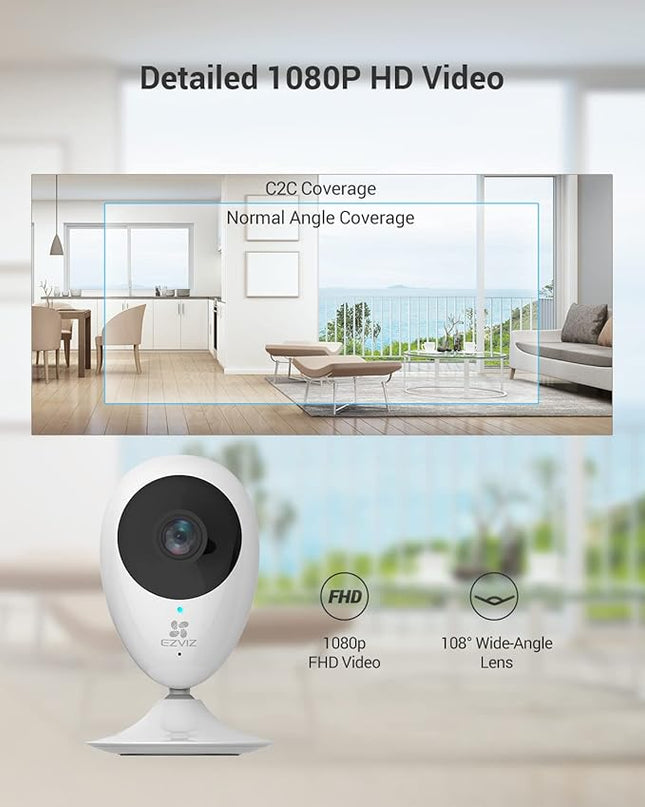 EZVIZ Indoor Security Camera 1080P, Motion Alert, Night Vision, Baby/Pet/Elder Monitoring, 2-Way Talk, Compatible with Alexa Google (C2C) EZVIZ
