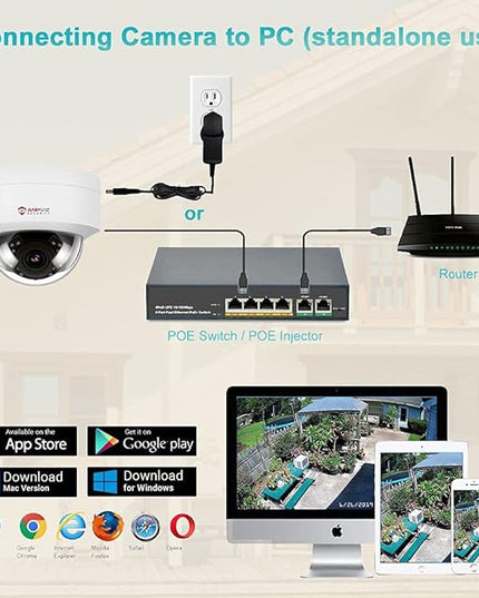 Anpviz 5MP PoE IP Dome Camera with Audio/Mic, IP Security Camera Outdoor Indoor, 98ft IR Night Vision, IP66 Waterproof, 2.8mm Lens, 24/7 Recording, Human Detection, Not PTZ, NDAA Compliant (U Series) AnpvizSecurity