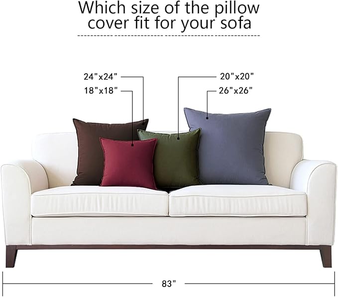 Jeanerlor Natural Cotton Linen Green Decorative 12"x20" Throw Pillow Case Cushion Cover with Twin Needles Stitch on Edge for Lumbar, (30 x 50cm), 2 Pcs, Earth Yellow - LeafyLoom
