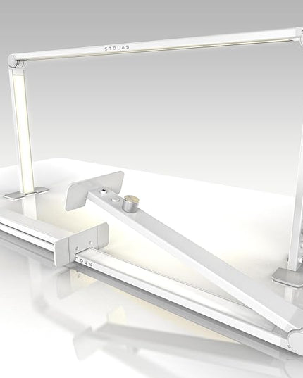 LED Desk Lamp 36W, 4000-6000K Dimmable Table Lamp, 3 Lighting Modes, Square Desk Light for Study, Model Building, Painting, Crafting-White - LeafyLoom