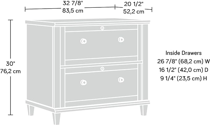 Sauder Hammond Lateral File, L: 32.87" x W: 20.55" x H: 30.0", Chalk Oak Finish - LeafyLoom