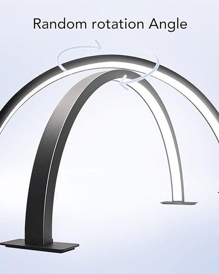 30W Black Half Moon Table Nail Desk Lamp Eyelash Beauty Lamp 3000K to 6000K Nail Art Microblading Desk Lamp (US Plug) - LeafyLoom
