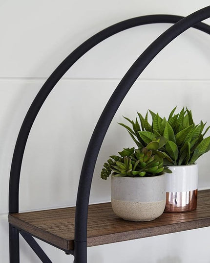 Signature Design by Ashley Galtbury Mixed Media Modern 5 Shelf Bookcase, Brown & Black - LeafyLoom