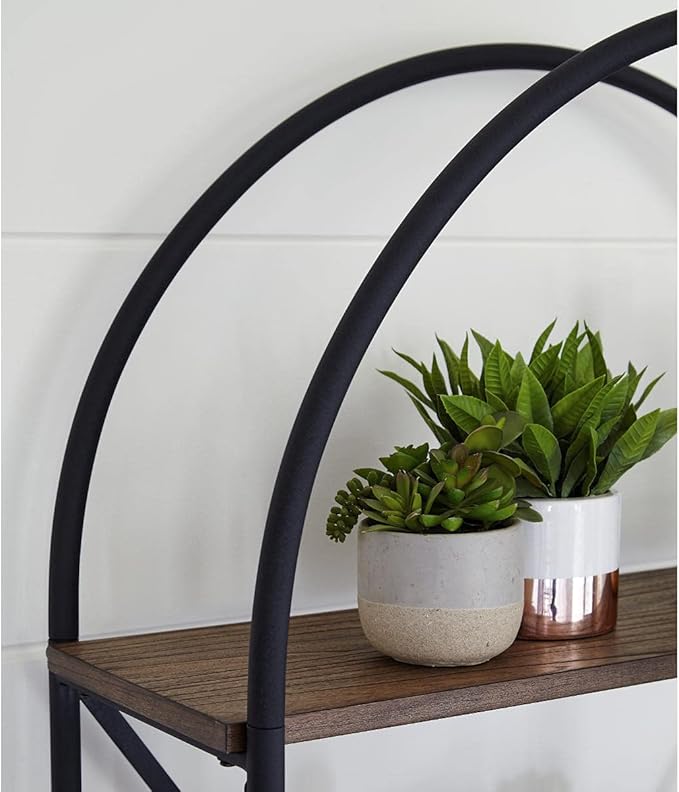 Signature Design by Ashley Galtbury Mixed Media Modern 5 Shelf Bookcase, Brown & Black - LeafyLoom