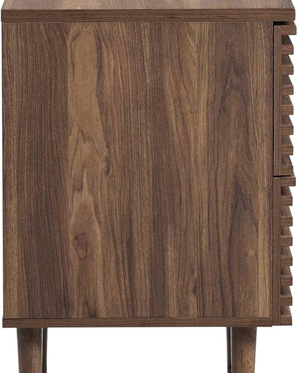 Modway Render Mid-Century Modern, Office Desk, Walnut - LeafyLoom