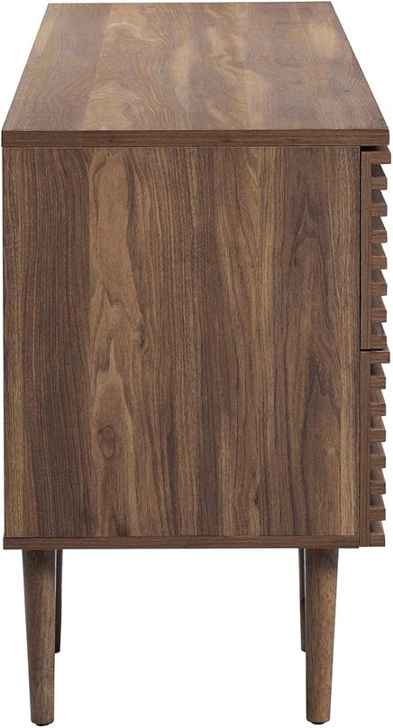 Modway Render Mid-Century Modern, Office Desk, Walnut - LeafyLoom