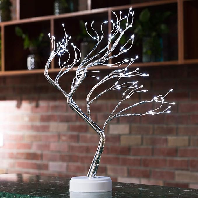 Bonsai Tree Light for Room Decor, Aesthetic Lamps for Living Room, Cute Night Light for House Decor, Good Ideas for Gifts, Home Decorations, Weddings, Christmas, Holidays and More (White, 108 LED) - LeafyLoom