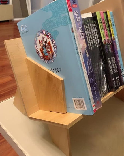 Wood Bookcase, Tilted Bookcase,Desktop Bookshelf Simple Tabletop Tilted Bookcases for Books Magazine CD,Desk Organizers and Storage Rack in Living Room/Office/Home. - LeafyLoom