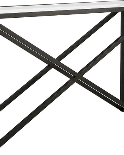 Calix 42'' Wide Rectangular Console Table in Blackened Bronze - LeafyLoom