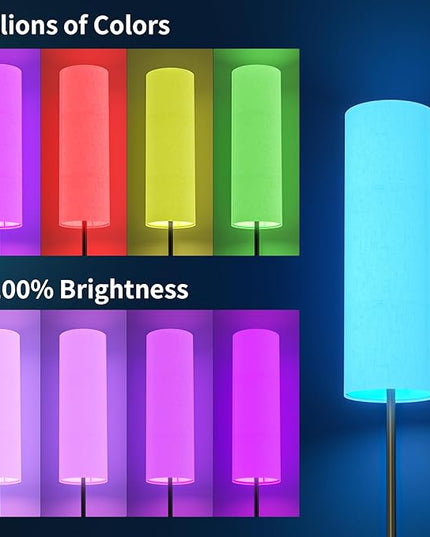 Frideko 2 Pack Smart RGB LED Floor Lamp with App and Remote Control, 16 Million Colors Modern Standing lamp, Stepless Dimmable Corner Floor Light with Timer Setting, Tall Floor Lamps for Living Room - LeafyLoom