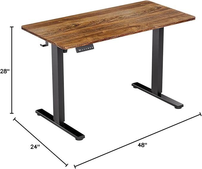 Motorized Standing Desks, Electric Stand Up Desk with Ultra Stable Construction and Cable Management,adjustable Height Desk with Memory Preset Design for Home Office Use 48x24 in Natural - LeafyLoom