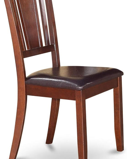 East West Furniture HLDU5-MAH-LC 5 Piece Kitchen Table Set for 4 Includes a Round Dining Room Table with Pedestal and 4 Faux Leather Upholstered Dining Chairs, 42x42 Inch, Mahogany - LeafyLoom
