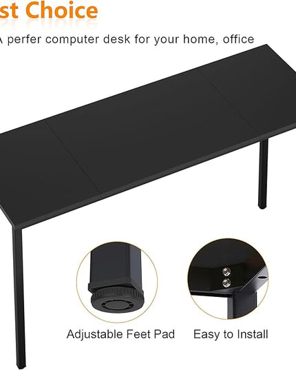 SogesGame Computer Desk, 71 inches Desk & Workstations for Home Office, Writing Study Corner Desk, Modern Simple Style Laptop Table, Easy to Assemble, Black - LeafyLoom