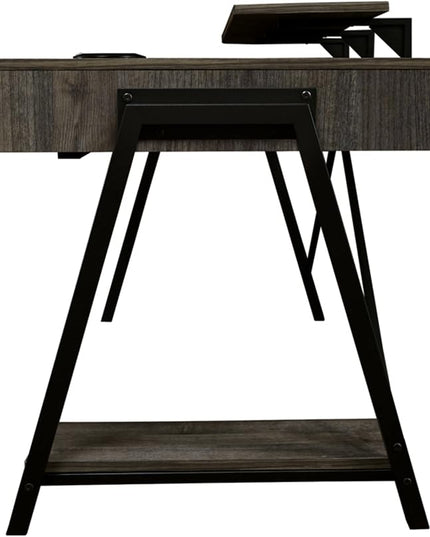Signature Design by Ashley Barolli Home Office Gaming Desk with Multiuple LED Back Lights, Grayish Brown - LeafyLoom