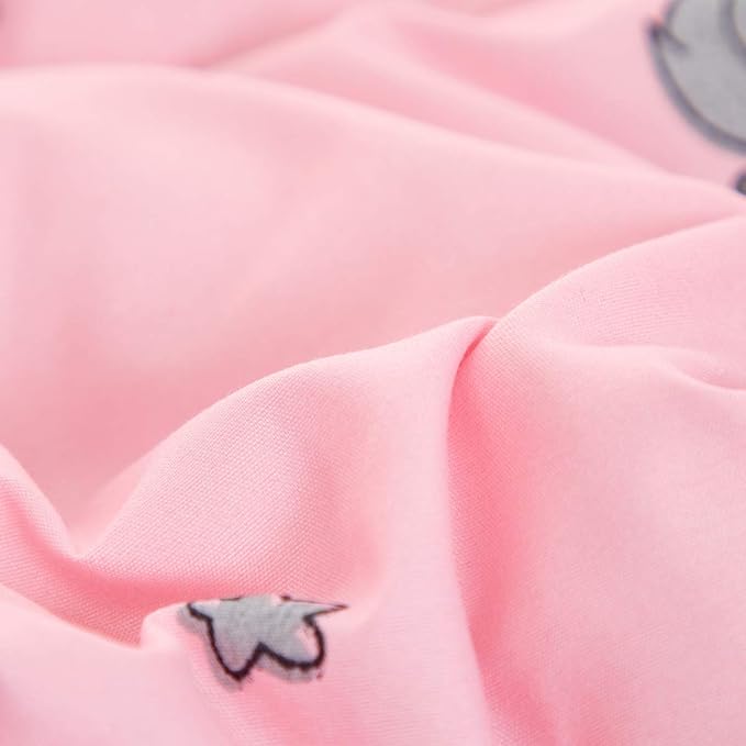 UOZZI BEDDING Bed in a Bag 7 Pieces King Size Unicorn Pink with Rainbow Star - Soft Microfiber, Reversible Bed Comforter Set (1 Comforter, 2 Pillow Shams, 1 Flat Sheet, 1 Fitted Sheet, 2 Pillowcases) - LeafyLoom
