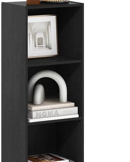 Furinno Luder Shelf Bookcase with 1 Door Storage Cabinet, Blackwood - LeafyLoom