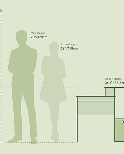 Furinno Econ Multipurpose Home Office Computer Writing Desk, Sonoma Oak/Ivory - LeafyLoom