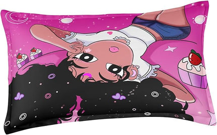 African American Black Girl Comforter Set, Twin Size Bedding Set for girls, Pink Black Girls Bedroom Decor Bed Set, Princess Bedding Set with 1 Comforter and 2 Pillow Cases - LeafyLoom