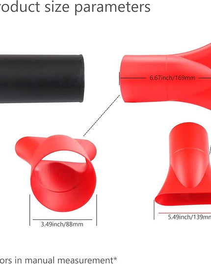 Leaf Blower Flat Nozzle for Milwaukee M18 2724-20 2724-21 Fuel Leaf Blower, Quick Drying Cleaning Other uses, Designed Positioning Ring Inside The Nozzle The Easier Installation (Red) - LeafyLoom